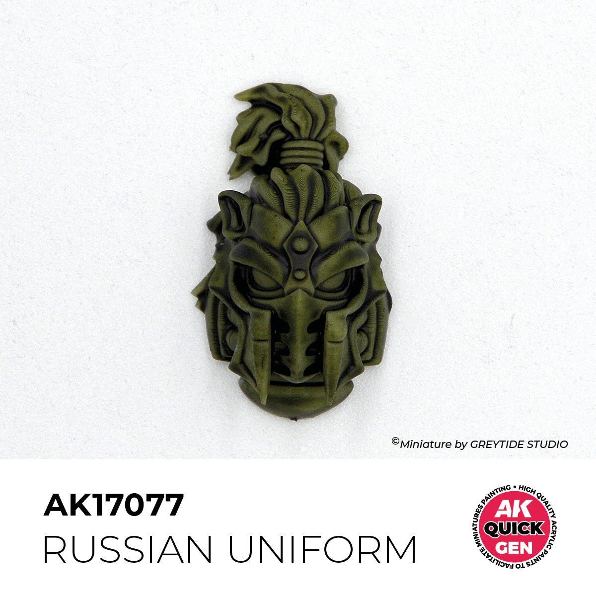 Sculpted helmet painted with AK Interactive Quick Gen Russian Uniform AK17077 showing one-coat shading