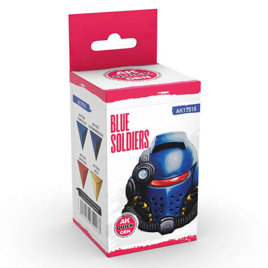 AK Quick Gen contrast paint Set - Blue Soldiers 18ml dropper bottle