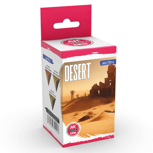 AK Quick Gen contrast paint Set - Desert 18ml dropper bottle
