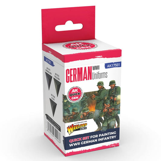 AK Quick Gen contrast paint Set - German Uniforms 18ml dropper bottle