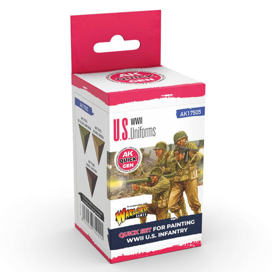 AK Quick Gen contrast paint Set - US Uniforms 18ml dropper bottle