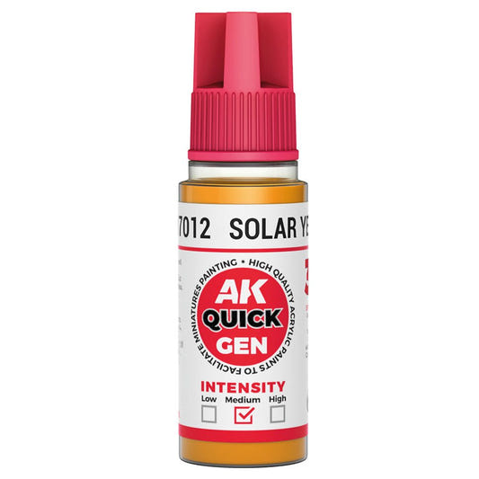 AK Quick Gen contrast paint Solar Yellow 18ml dropper bottle