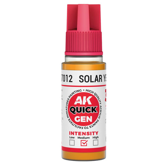 AK Quick Gen contrast paint Solar Yellow 18ml dropper bottle