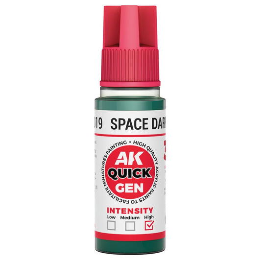 AK Quick Gen contrast paint Space Dark Green 18ml dropper bottle