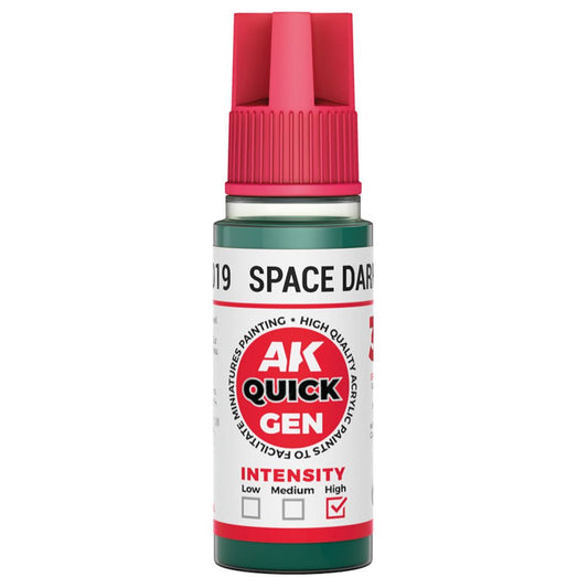 AK Quick Gen contrast paint Space Dark Green 18ml dropper bottle