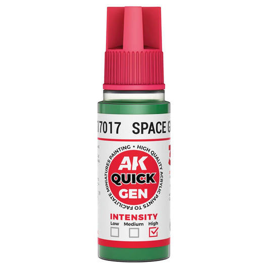 AK Quick Gen contrast paint Space Green 18ml dropper bottle