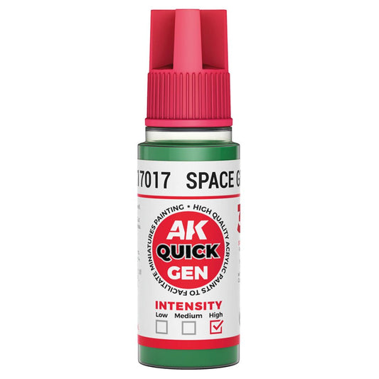AK Quick Gen contrast paint Space Green 18ml dropper bottle