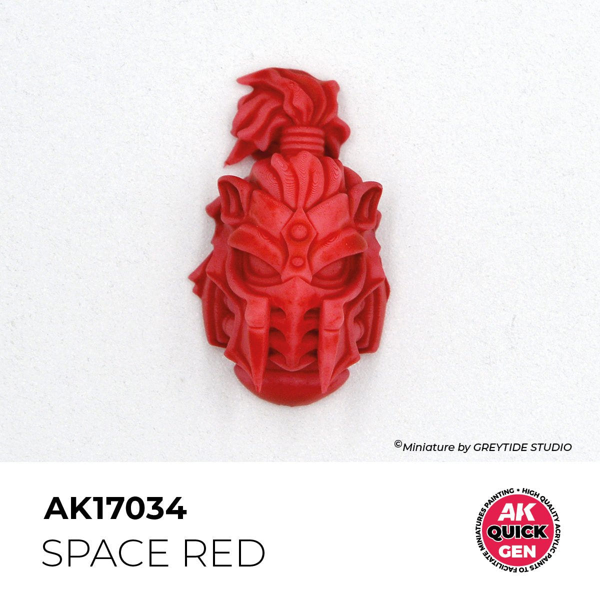 Sculpted fantasy head painted in one coat of AK Interactive Quick Gen Space Red AK17034