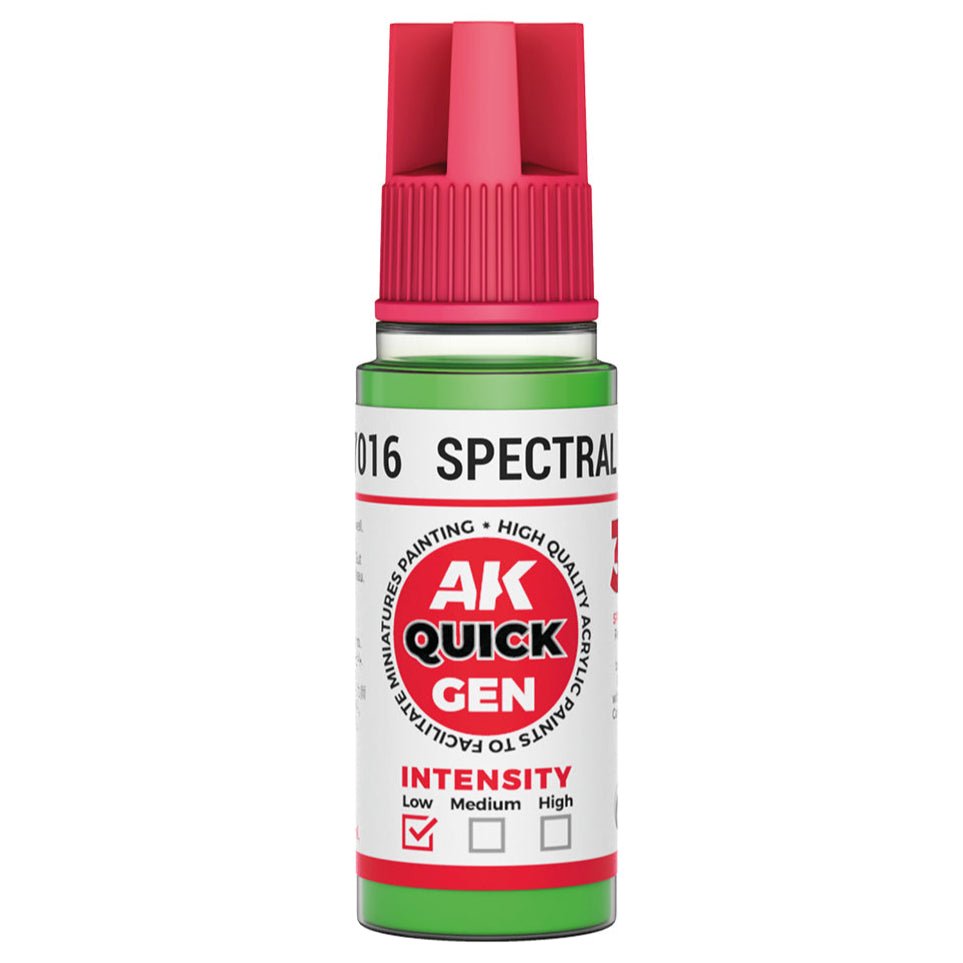 AK Quick Gen contrast paint Spectral Green 18ml dropper bottle