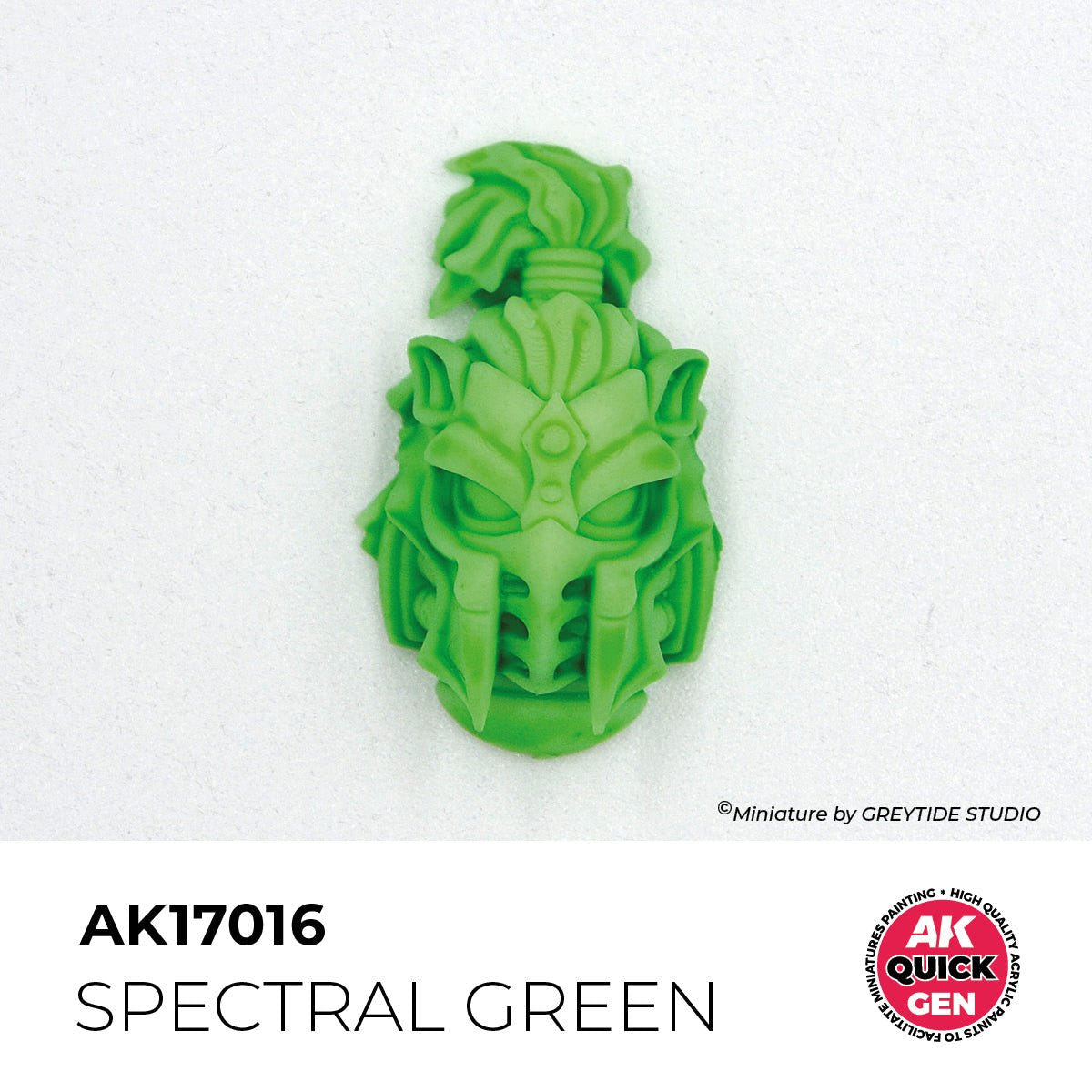 AK Interactive Quick Gen Spectral Green (AK17016) self-shading in one coat on a sculpted warrior helm