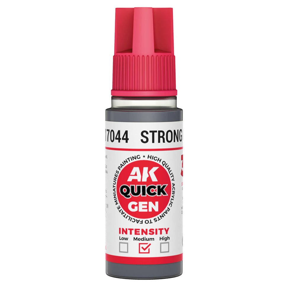 AK Quick Gen contrast paint Strong Grey 18ml dropper bottle