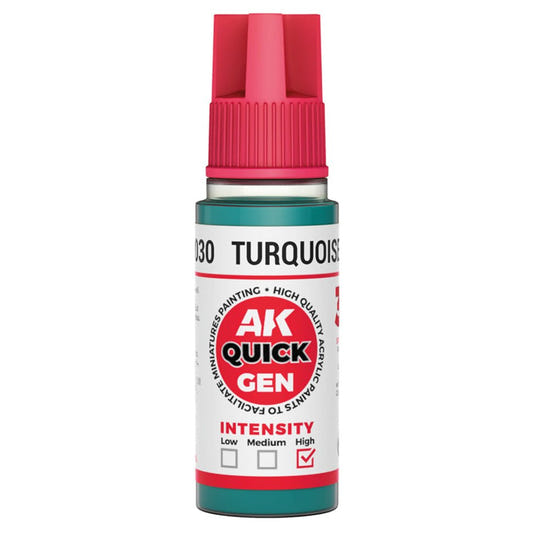 AK Quick Gen contrast paint Turquoise Green 18ml dropper bottle