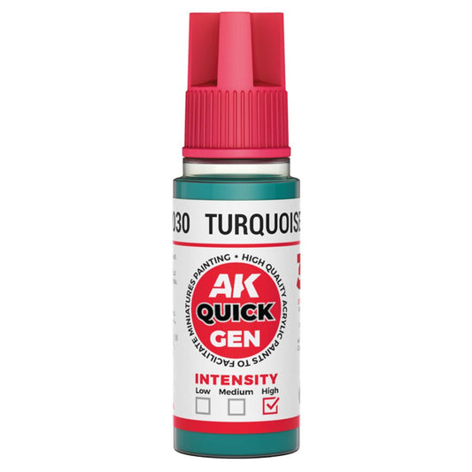 AK Quick Gen contrast paint Turquoise Green 18ml dropper bottle