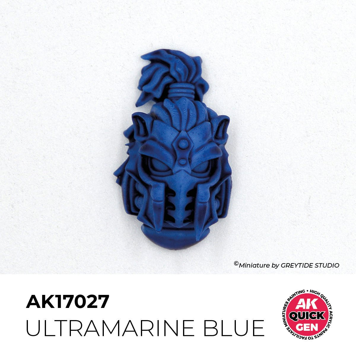 AK Interactive Quick Gen Ultramarine Blue (AK17027) self-shading in one coat on a sculpted warrior helm