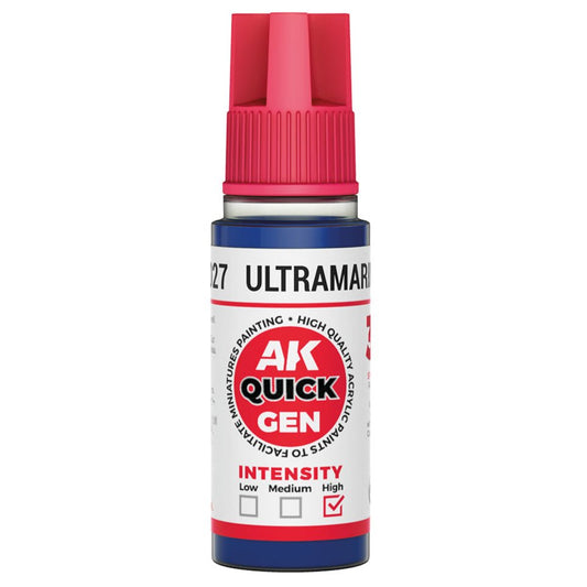AK Quick Gen contrast paint Ultramarine Blue 18ml dropper bottle