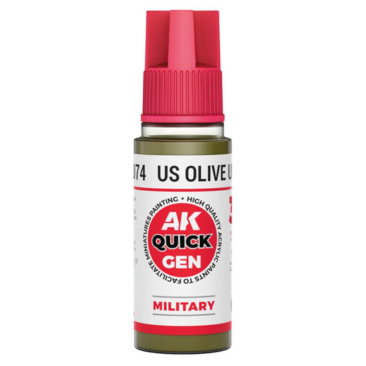 AK Quick Gen contrast paint US Olive Uniform 18ml dropper bottle