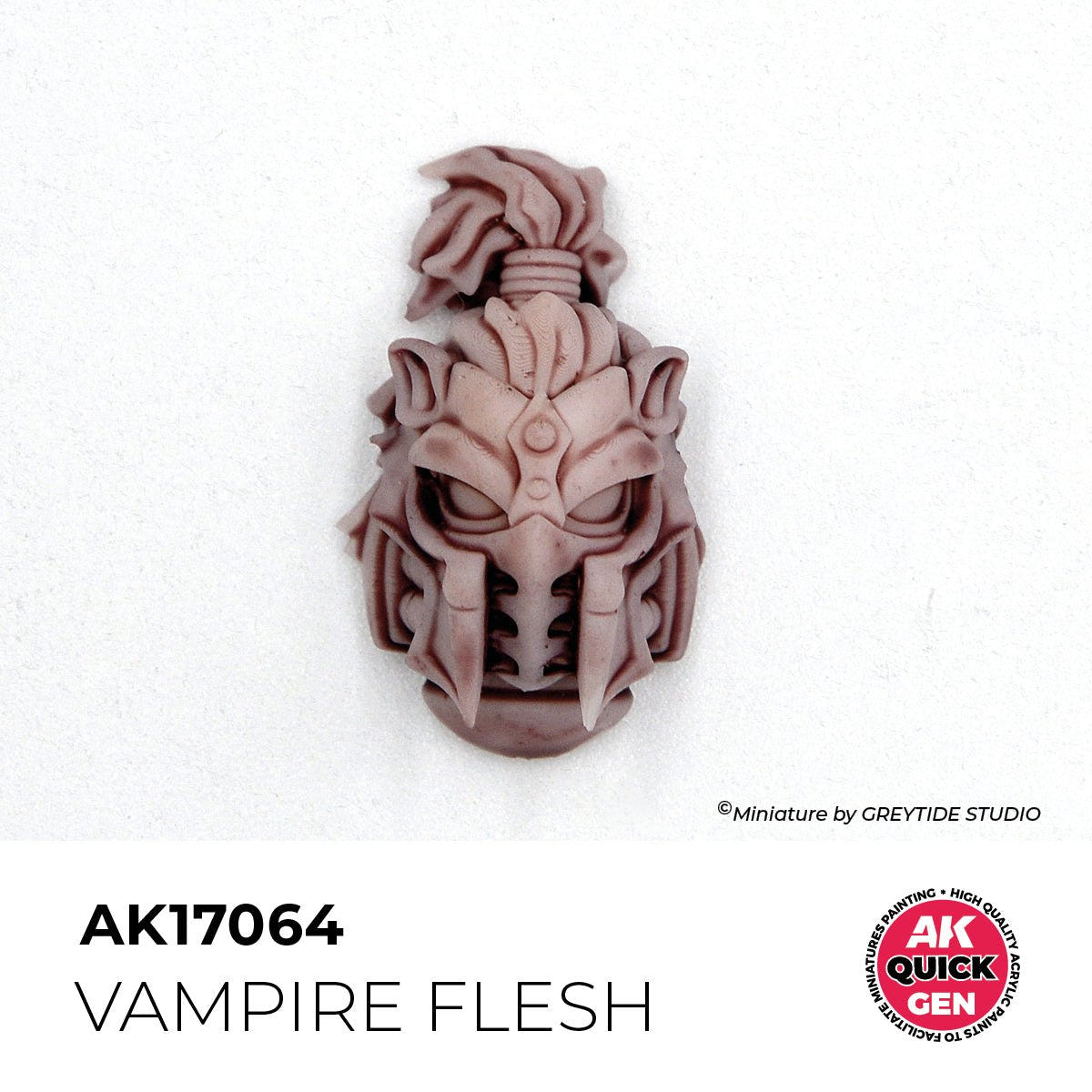 AK Interactive Quick Gen Vampire Flesh (AK17064) self-shading in one coat on a sculpted warrior helm