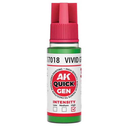 AK Quick Gen contrast paint Vivid Green 18ml dropper bottle