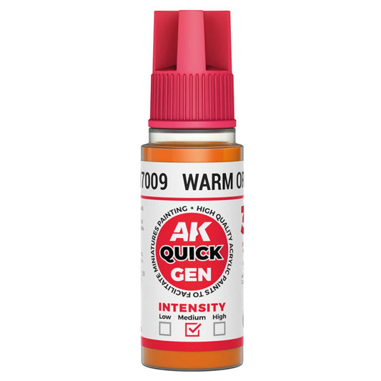 AK Quick Gen contrast paint Warm Orange 18ml dropper bottle