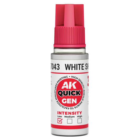 AK Quick Gen contrast paint White Shadow 18ml dropper bottle