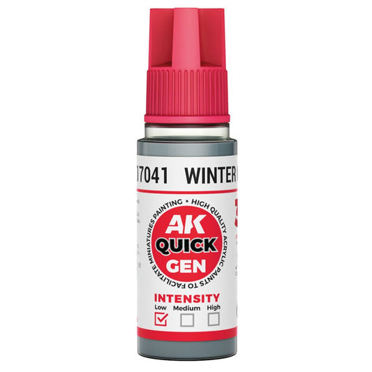AK Quick Gen contrast paint Winter Grey 18ml dropper bottle
