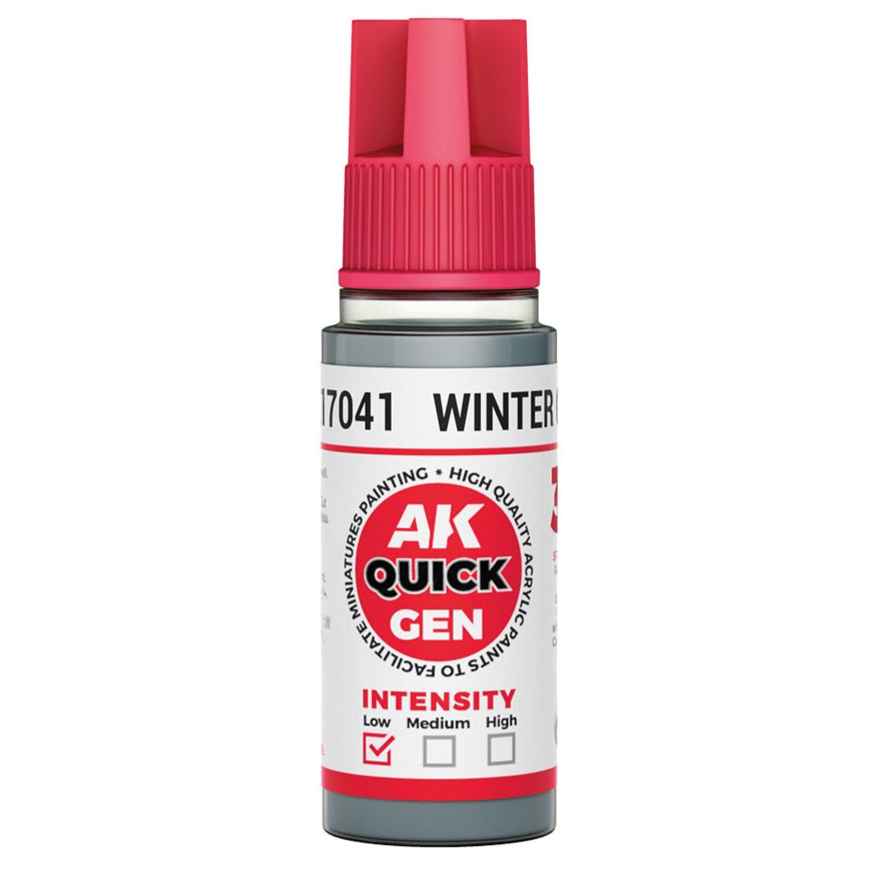 AK Quick Gen contrast paint Winter Grey 18ml dropper bottle