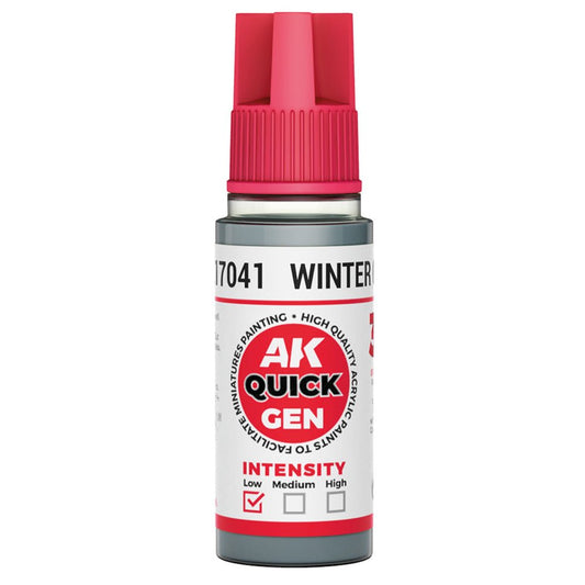 AK Quick Gen contrast paint Winter Grey 18ml dropper bottle