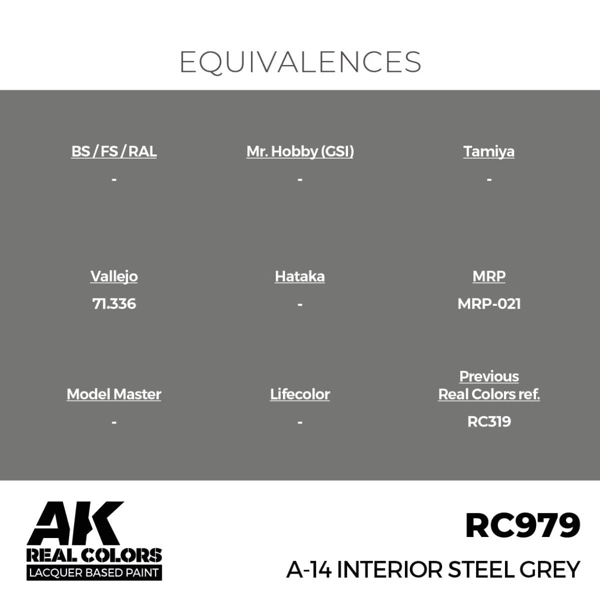AK Interactive Real Colors - A-14 Interior Steel Grey - Loaded Dice