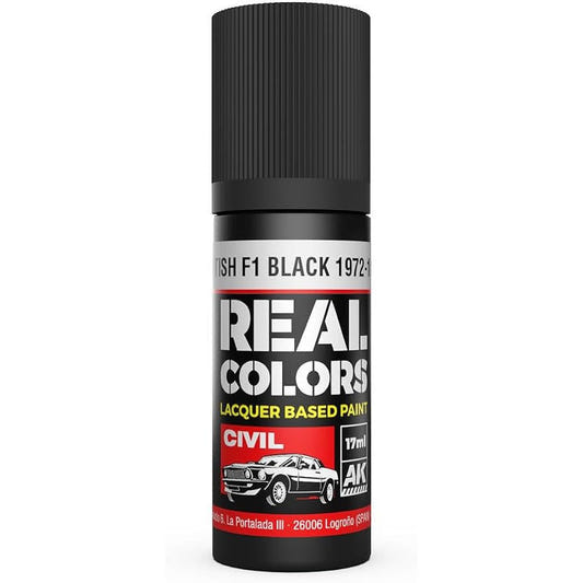 AK Interactive Real Colors acrylic lacquer paint British F1 Black 1972-1986