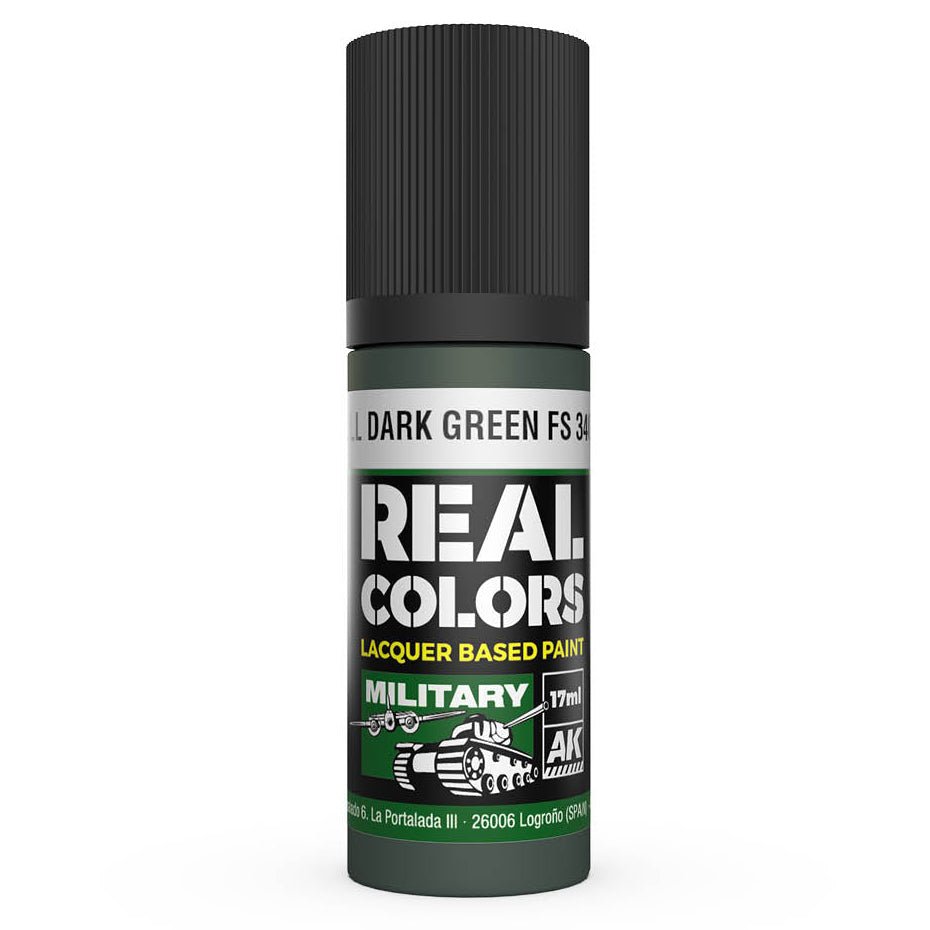AK Interactive Real Colors acrylic lacquer paint Dull Dark Green FS 34092