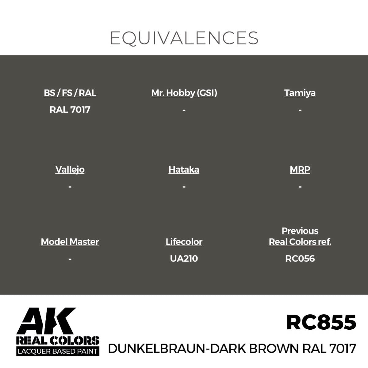 AK Interactive Real Colors - Dunkelbraun-Dark Brown RAL 7017 - Loaded Dice