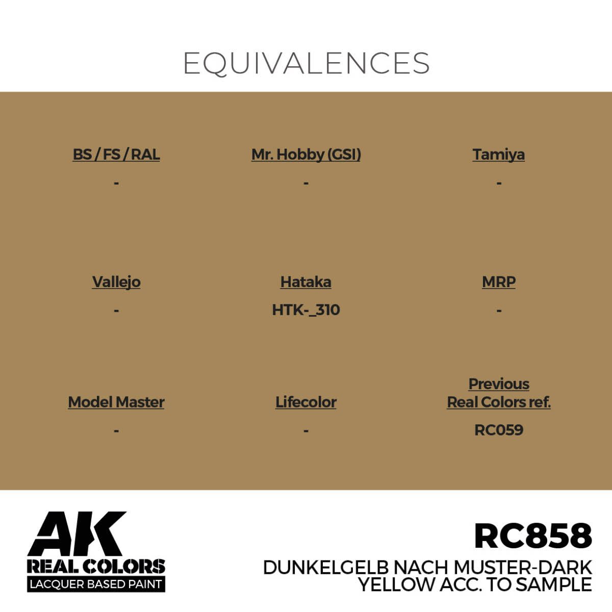 AK Interactive Real Colors - Dunkelgelb Nach Muster-Dark Yellow acc. to Sample - Loaded Dice