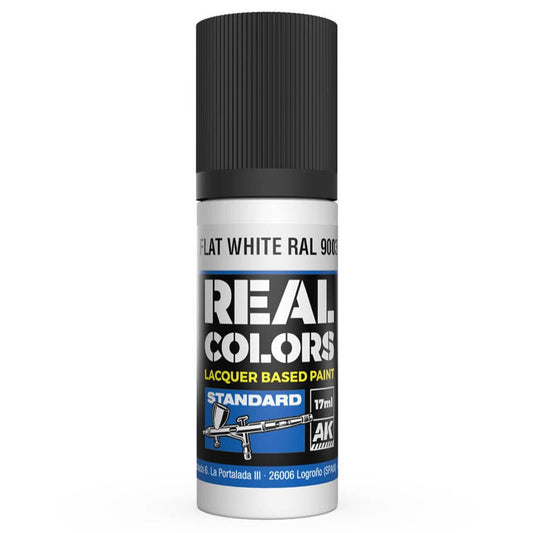 AK Interactive Real Colors acrylic lacquer paint Flat White RAL 9003