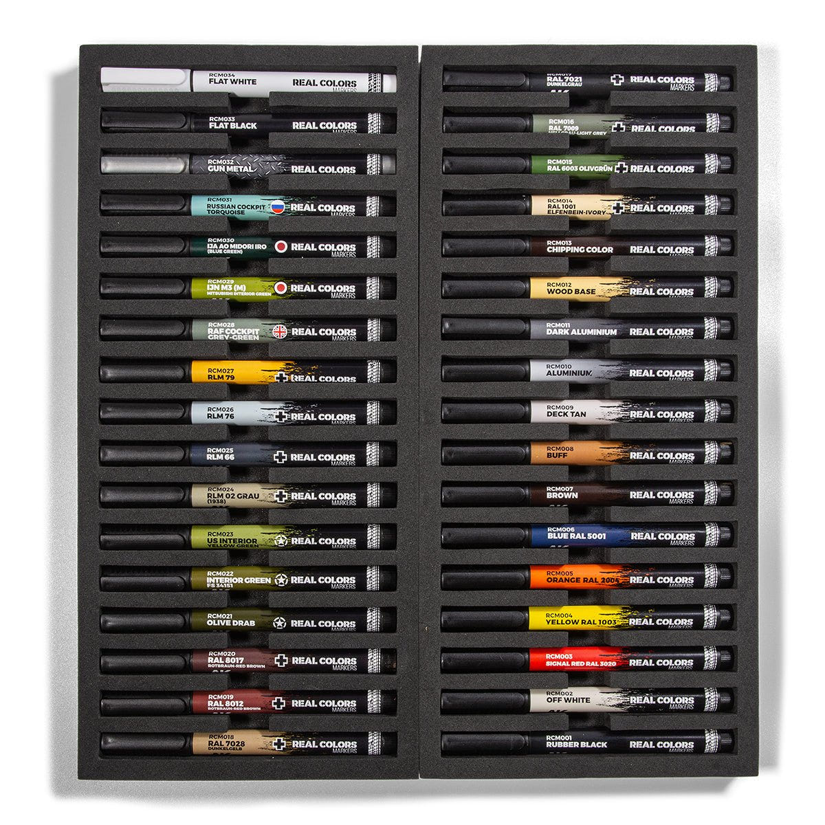 AK Interactive Real Colors Markers Special Box open, showing two rows of paint markers