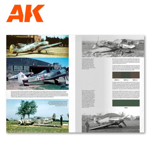 Inside AK Interactive Real Colors of WWII Aircraft: colour photos of camouflaged fighters on airfields
