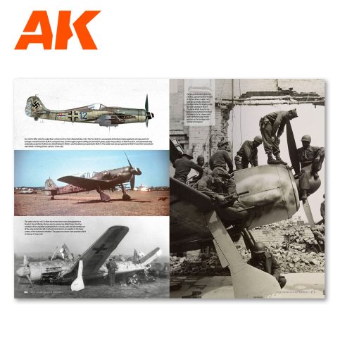 AK Interactive Real Colors of WWII Aircraft pages with fighter photos and ground crew at work