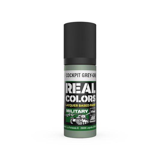 AK Interactive Real Colors acrylic lacquer paint RAF Cockpit Grey-Green