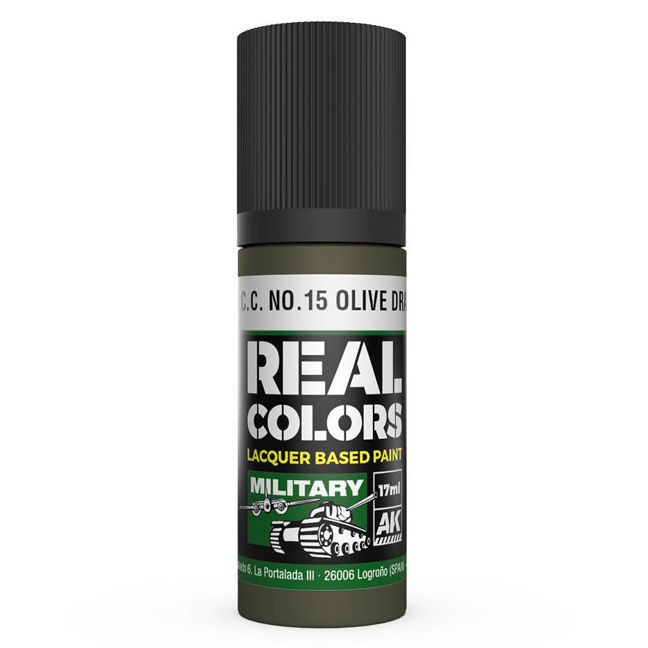 AK Interactive Real Colors acrylic lacquer paint S.C.C. No.15 Olive Drab