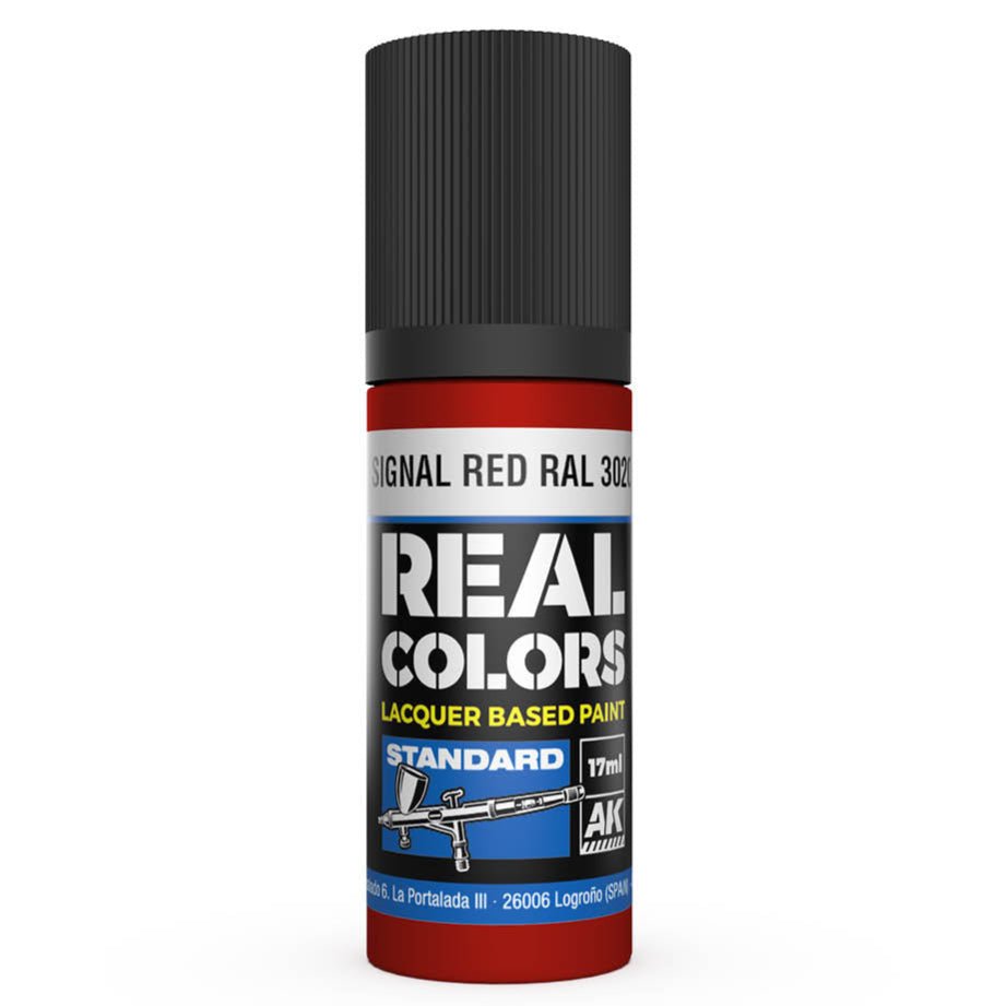 AK Interactive Real Colors acrylic lacquer paint Signal Red RAL 3020