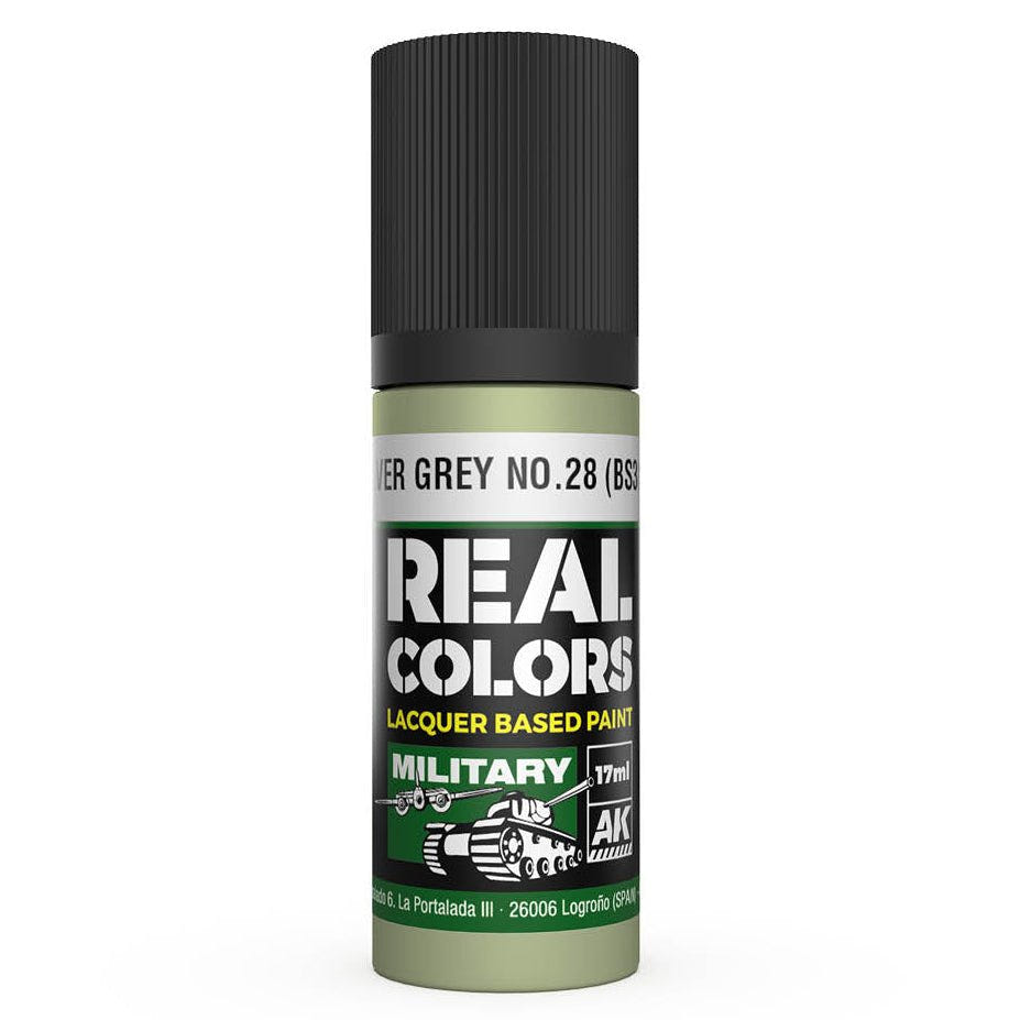 AK Interactive Real Colors acrylic lacquer paint Silver Grey No.28 (BS381)