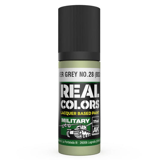 AK Interactive Real Colors acrylic lacquer paint Silver Grey No.28 (BS381)