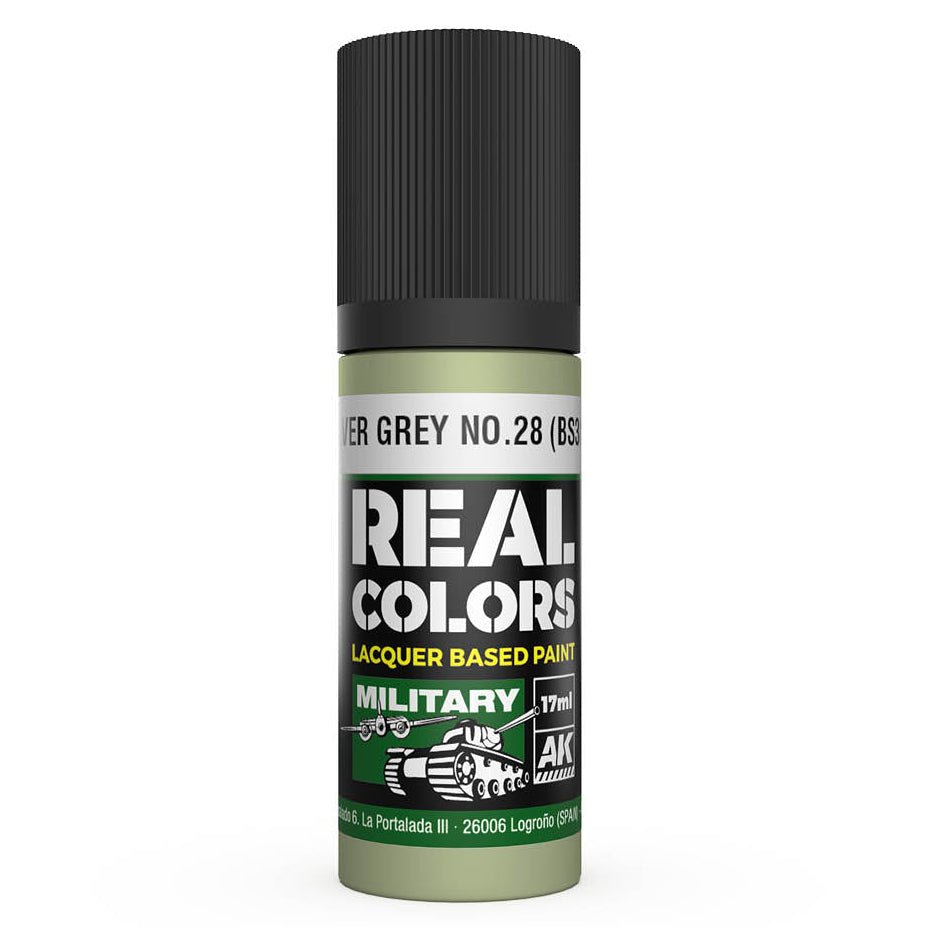 AK Interactive Real Colors acrylic lacquer paint Silver Grey No.28 (BS381)