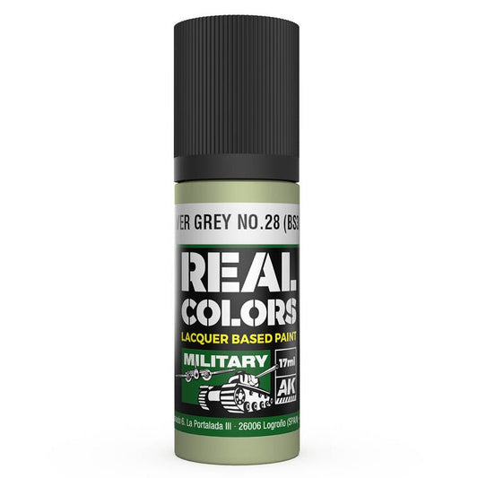 AK Interactive Real Colors acrylic lacquer paint Silver Grey No.28 (BS381)