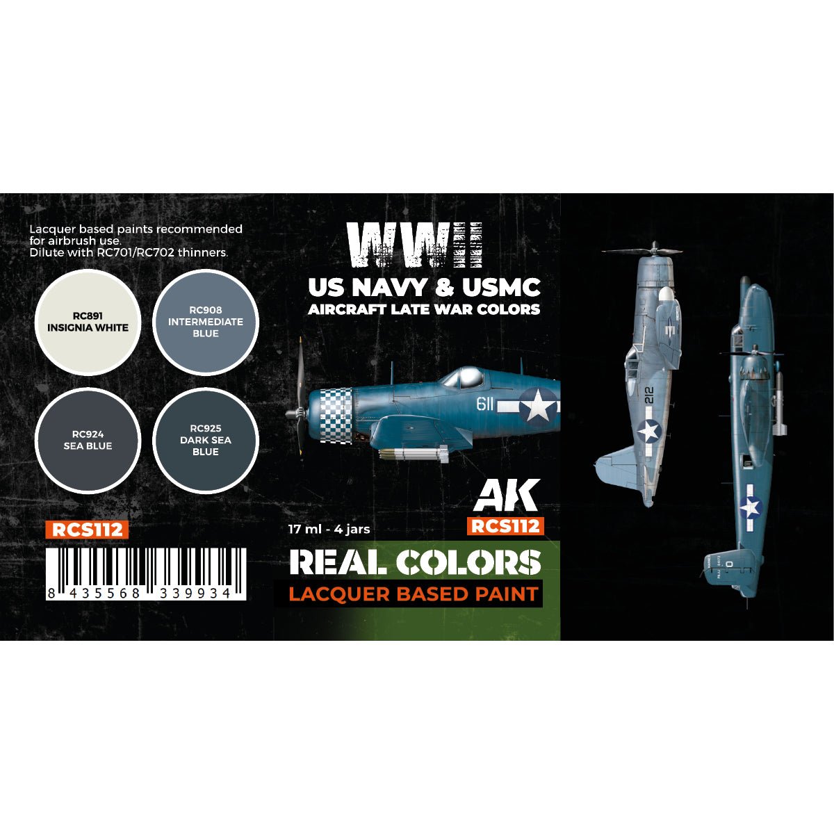 AK Interactive Real Colors - WWII US Navy & USMC Aircraft Late War Set (RCS112) - Loaded Dice