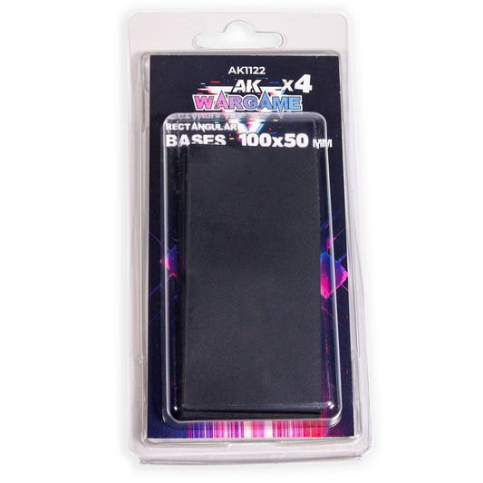 AK Interactive 3rd Generation acrylic paint Rectangular Bases 100x50mm X 4 17ml dropper bottle