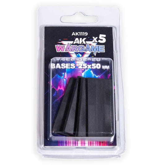 AK Interactive 3rd Generation acrylic paint Rectangular Bases 25x50mm X 5 17ml dropper bottle