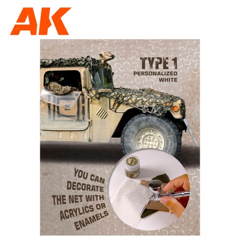 AK Interactive Regular Mimetic Net Type 1 Personalised White AK8061 - Loaded Dice