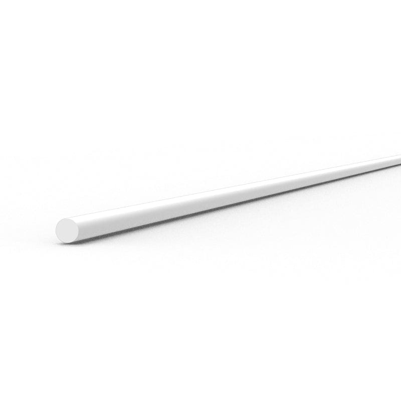 AK Interactive 0.50mm styrene rod AK6536, close-up of one thin white round rod