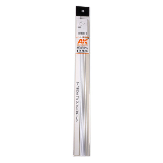 AK Interactive Rod 1.00 Diameter X 350mm - Styrene Strip modelling construction material