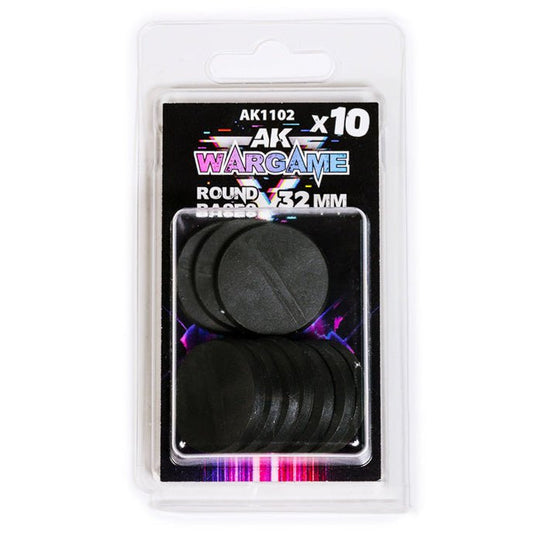 AK Interactive 3rd Generation acrylic paint Round Bases 32mm X 10 17ml dropper bottle